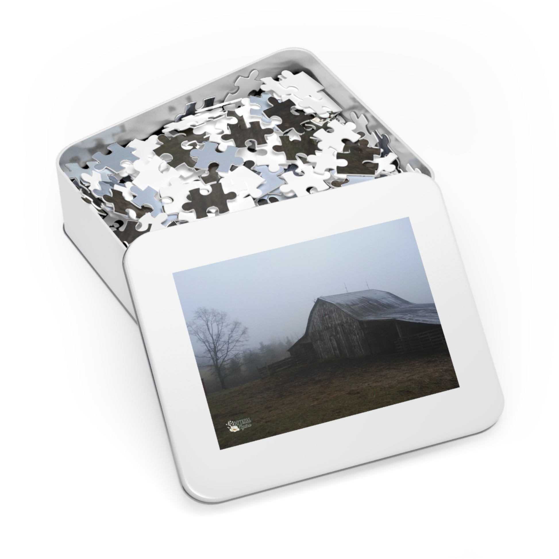Rustic Barn Jigsaw Puzzle, Farm Themed Puzzle, Tin Box Puzzle, Family Game Night Puzzle, Relaxing Puzzle Gift
