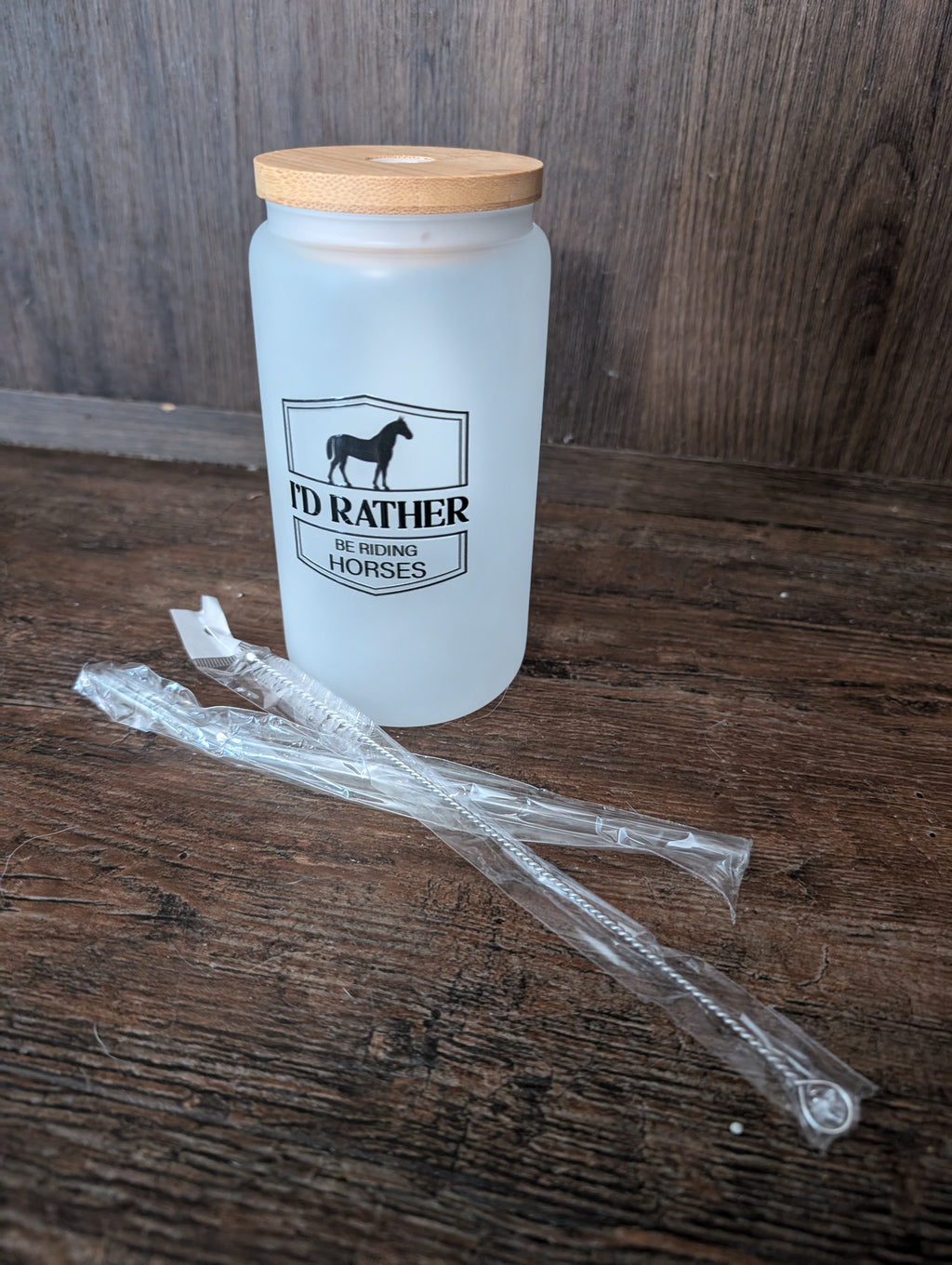 Glass Cup - I'd Rather Be Riding